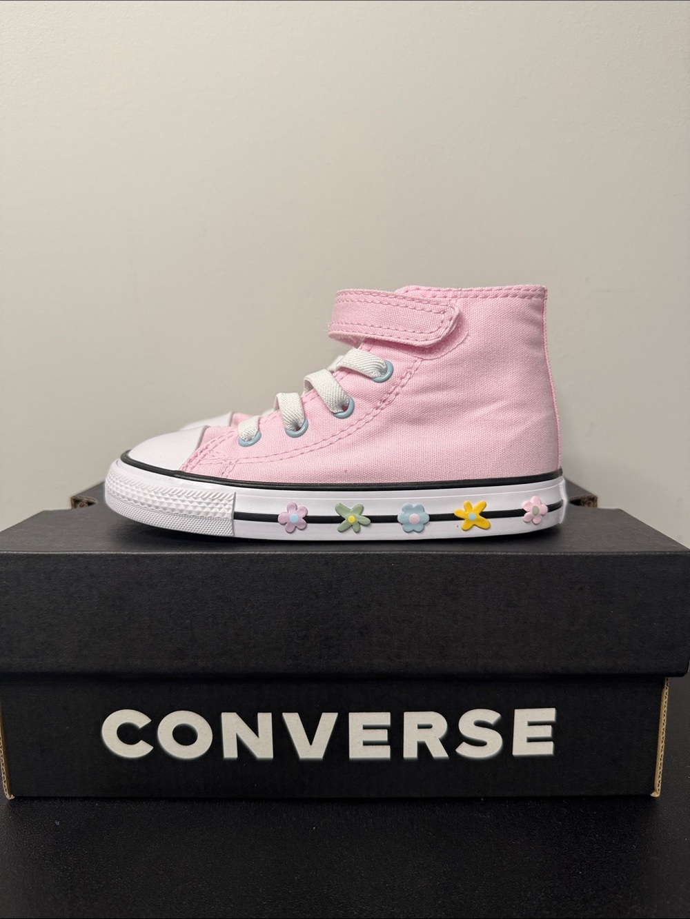 Converse Toddler Girls Pink High-Top Bloom Floral Sneakers Size 8 New NIB